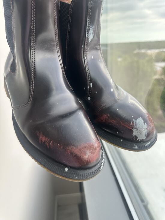 Dr. Martens Burgundy Leather Chelsea Ankle Boots Slip On Round Toe US 8 main image 12